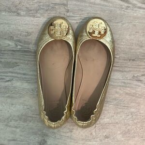 Tory Burch Gold Ballet Flat
